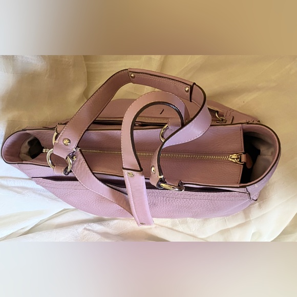 Coach Lilac Leather Tote Bag with Silk Scarf - Picture 7 of 11